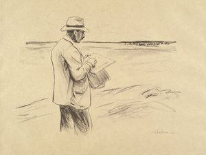 Autorretrato en el dibujo al aire libre